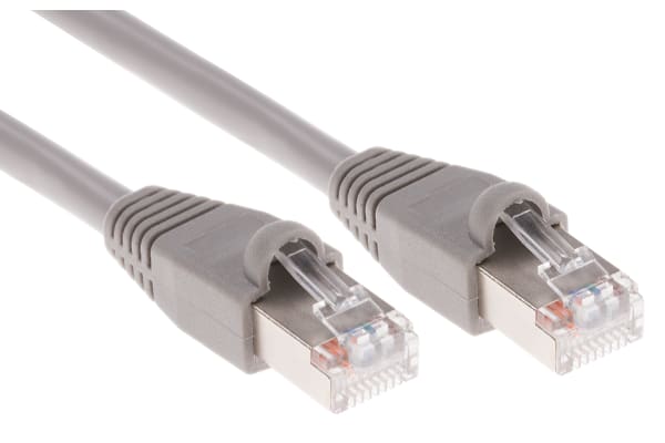 Product image for Grey Cat5e RJ45 STP patch lead,3m 25off