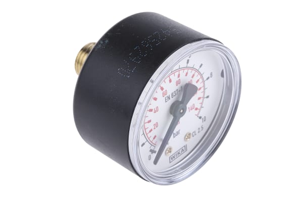 Product image for PRESSURE GAUGE,50MM DIA 0-10BAR R1/4