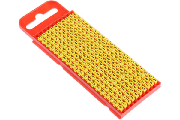 Product image for Yellow clip on cable marker,size 1 0-9