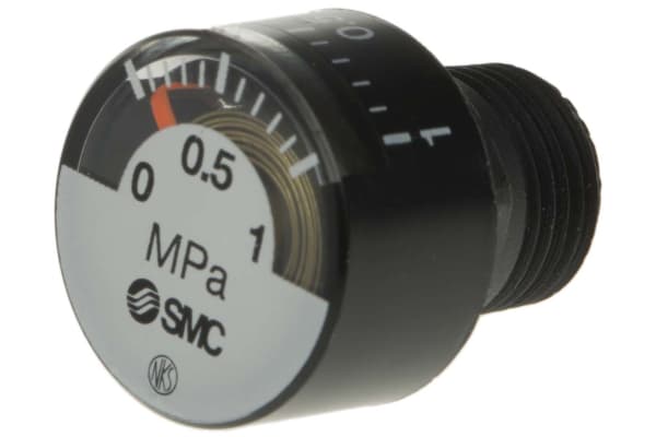 Product image for MINIATURE PRESSURE GAUGE,0-1MPA R1/8 M5