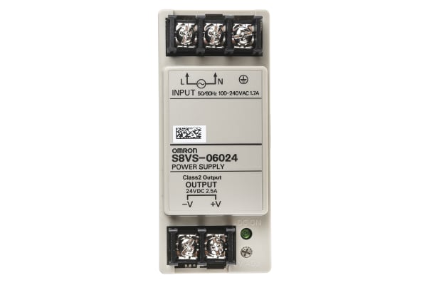 Product image for S8VS DIN rail mount SMPSU,24V 60W