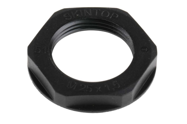Product image for Locknut, nylon, black, M25, IP68