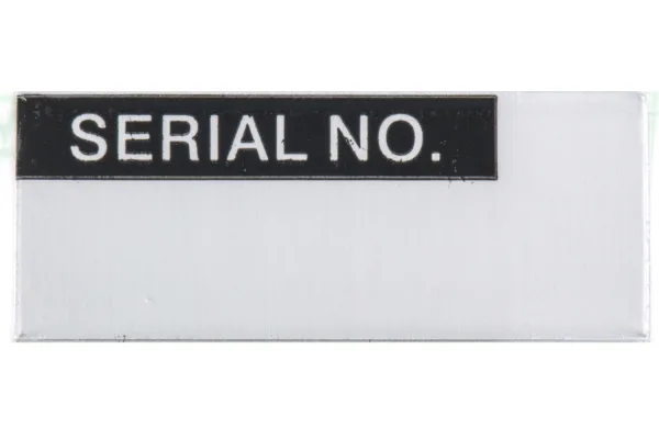 Product image for Blk writeon metallised label 'SERIAL NO'