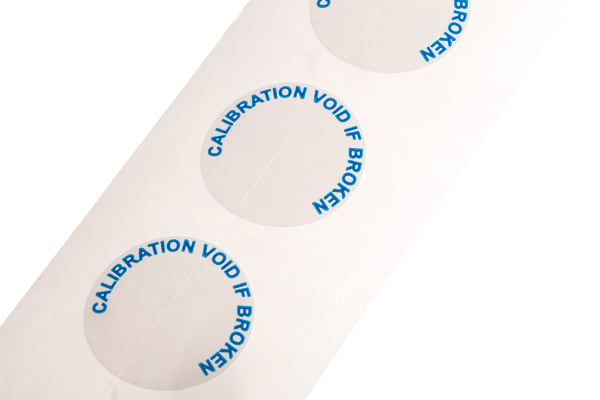 Product image for SAV label 'CALIBRATION.BROKEN',19mm dia