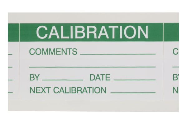 Product image for Green vinyl write-on label 'CALIBRATION'