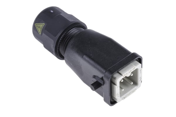 Product image for Han IP65 3P+E heavy duty plug,10A 250V