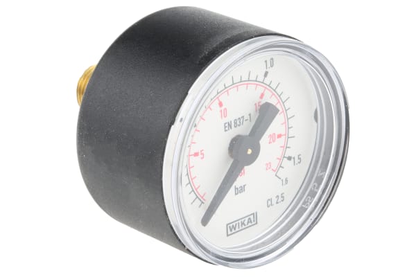 Product image for PRESSURE GAUGE,40MM DIA 0-1.6BAR R1/8