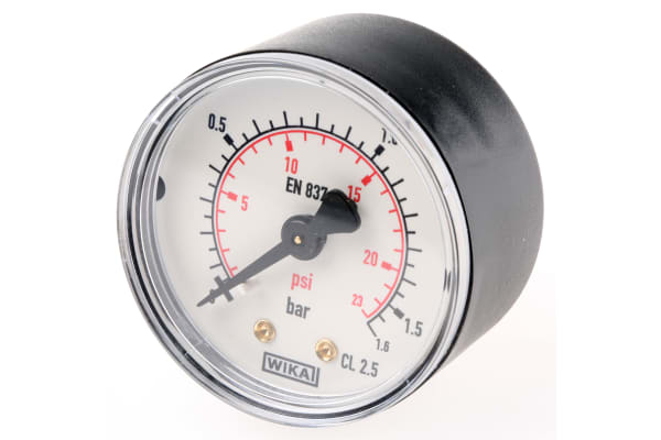 Product image for PRESSURE GAUGE,50MM DIA,R1/8, 0-1.6BAR