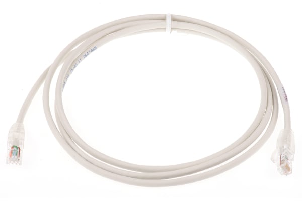 Product image for Molex Premise Networks Grey PVC Cat5e Cable U/UTP, 2m Male RJ45/Male RJ45