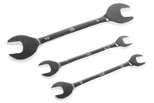 Product image for 3pcs metric small open ended spanner set