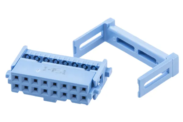 Product image for 16 WAY HE10 SKT W/ STRAIN RELIEF