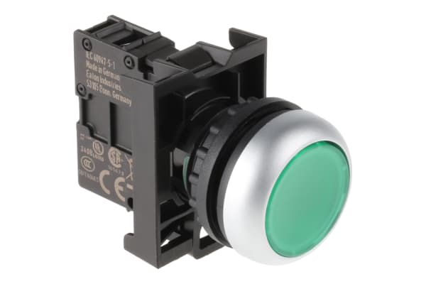 Product image for GREEN ILLUMINATED SWITCH WITH LED,12-30V