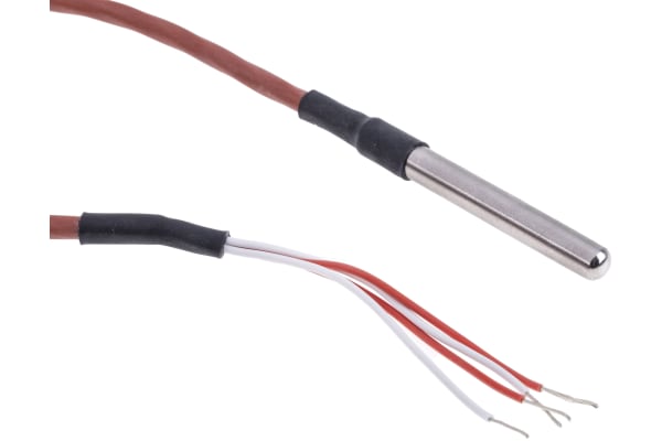 Product image for PT100 sensor,6mm dia, 50mm length,4 wire