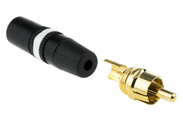 Product image for WHITE RING RCA/PHONO CABLE PLUG,1A 50V