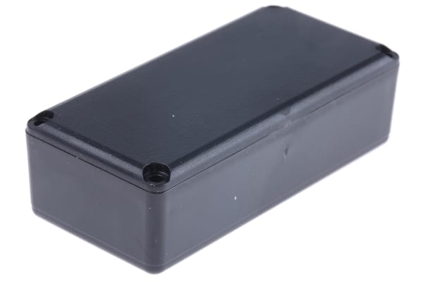 Product image for BLACK ABS BOX WITH LID, 67X32X20MM