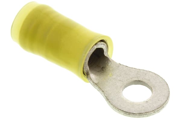 Product image for Ring terminal,PIDG,yellow, AWG 12-10, M4