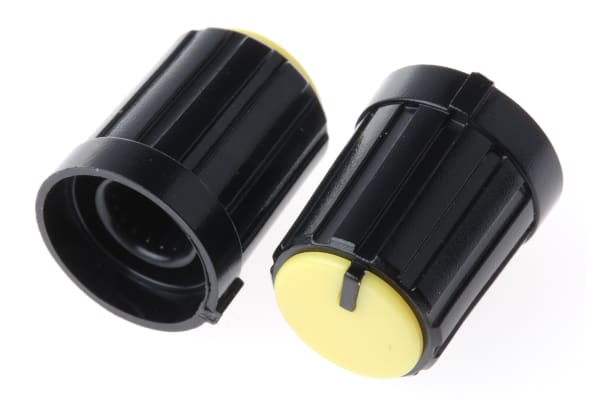 Product image for Knob push on spline shaft Black/Yellow