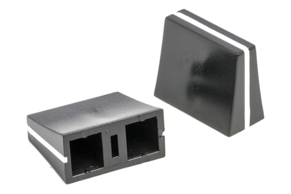 Product image for Black wedge-shaped slide knob,19x9mm