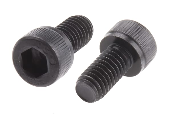 Product image for Blk steel socket head cap screw,M6x12mm