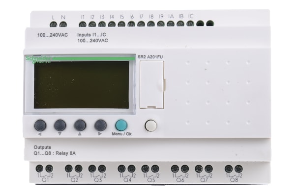 Product image for Zelio compact PLC module,SR2A201FU 20i/o