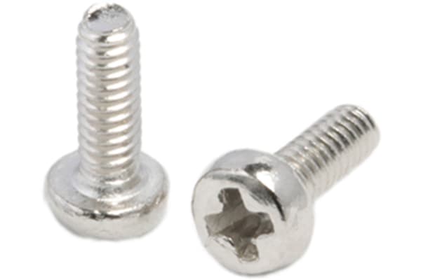 Product image for NiPt brass cross pan head screw,M2x6mm