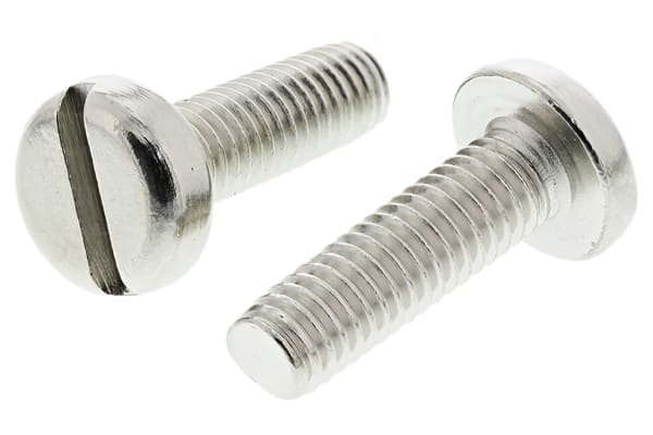 Product image for NiPt brass slot pan head screw,M6x20mm