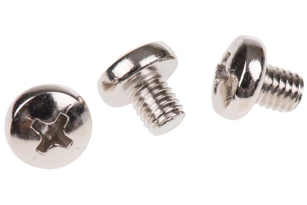 Product image for NiPt brass cross pan head screw,M5x6mm