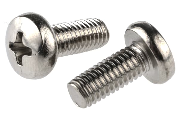 Product image for NiPt brass cross pan head screw,M5x12mm