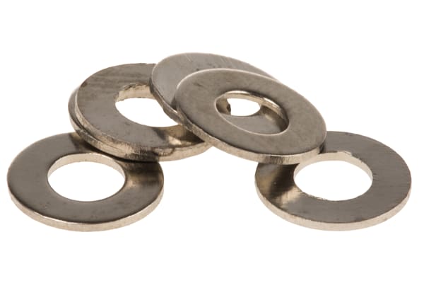 Product image for Nickel plated brass plain washer,M3