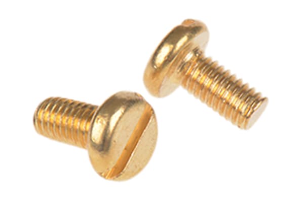 Product image for Brass slotted pan head screw,M3x6mm