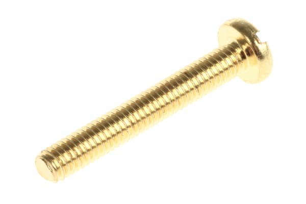 Product image for Brass slotted pan head screw,M3x20mm