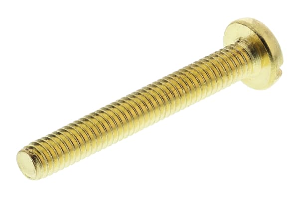 Product image for Brass slotted pan head screw,M4x30mm