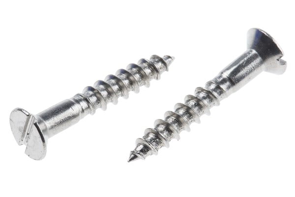 Product image for No8 x 1in s/steel,slotted wood screw