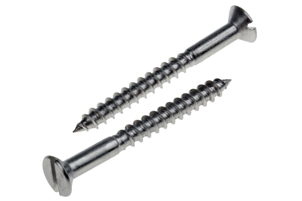 Product image for No8 x 1.1/2in s/steel,slotted wood screw