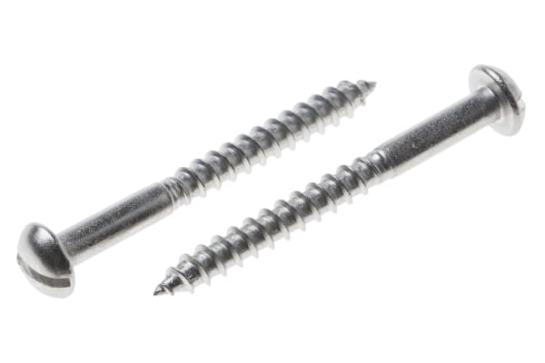 Product image for Slot round head woodscrew,No.8x1 1/2in