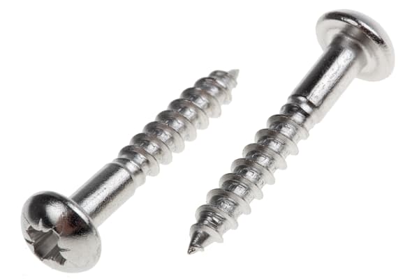 Product image for Cross round head woodscrew,No.8x1in