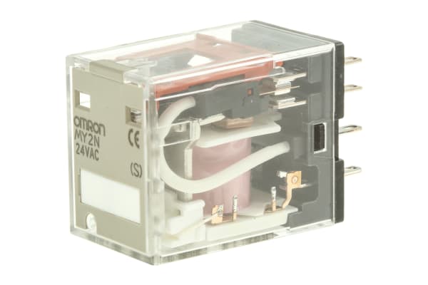 Product image for MY2N mini 10A DPDT ind relay, 24Vac