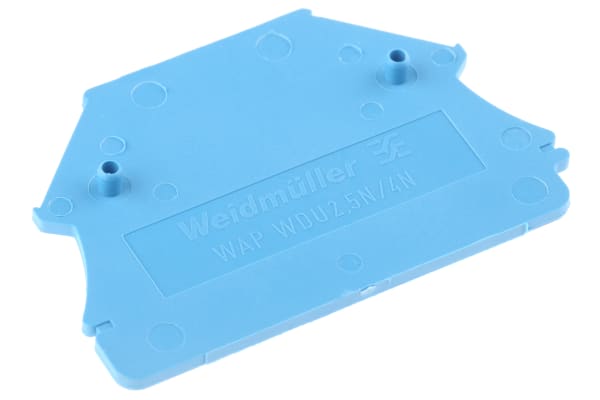 Product image for BLU END COVER FOR W SERIES DIN TERMINAL