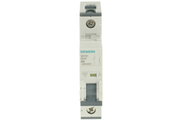 Product image for Siemens Sentron 6A MCB Mini Circuit Breaker, 1P Curve B