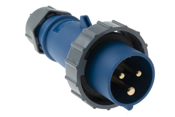 Product image for MENNEKES, AM-TOP IP67 Blue Cable Mount 3P Industrial Power Plug, Rated At 16.0A, 230.0 V