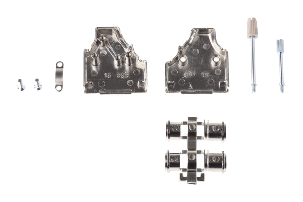 Product image for MH Connectors MHDM35 Zinc Angled D-sub Connector Backshell, 15 Way, Strain Relief