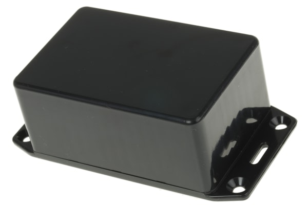 Product image for Black flanged ABS plastic box,85x56x35mm