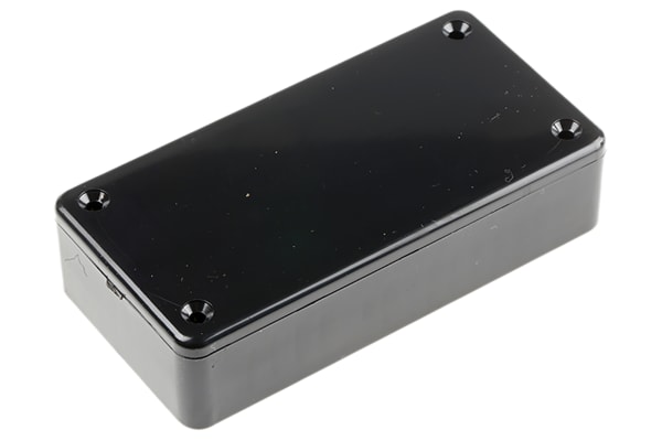 Product image for IP54 black ABS plastic box,100x50x21mm