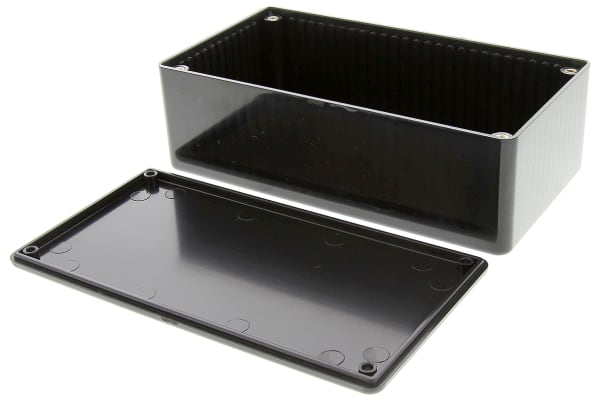 Product image for IP54 black ABS plastic box,150x80x46mm