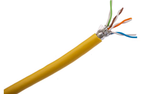 Product image for Harting Yellow Cat6 Cable S/FTP PVC Unterminated/Unterminated, 100m