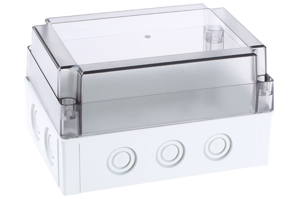 Product image for MNX ENCLOSURE, CLEAR LID, 180X130X100MM