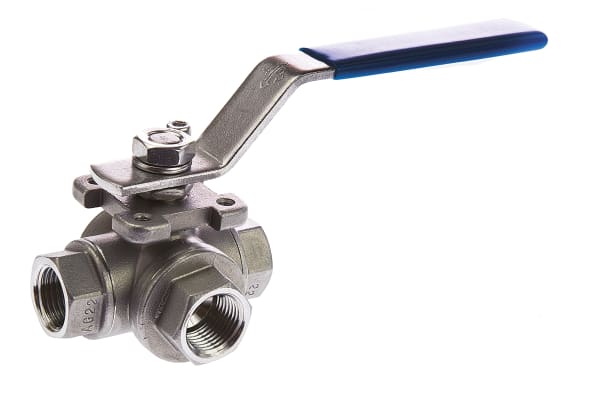 Product image for S/steel T port ball valve,1/2in BSP F