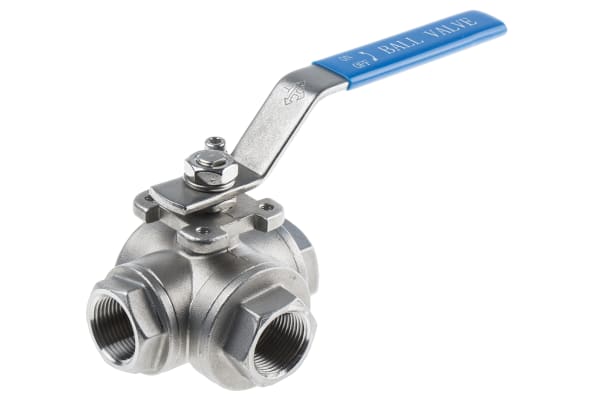 Product image for S/STEEL T PORT BALL VALVE,3/4IN BSP F