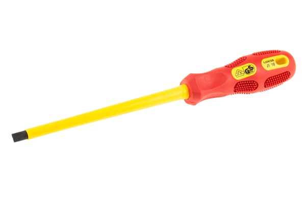 Product image for RS PRO Flat Standard Screwdriver 8 mm Tip, VDE 1000V Approved