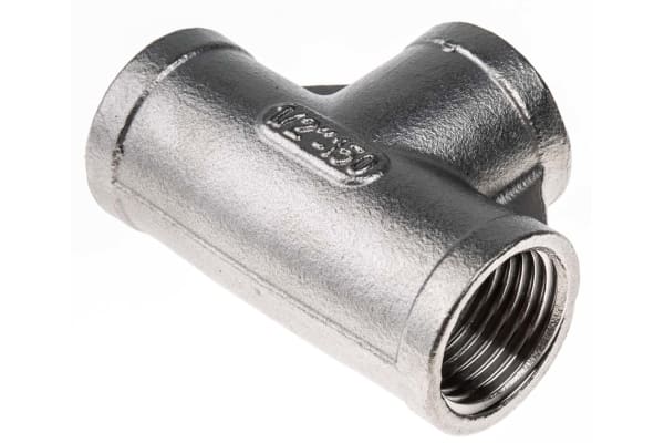 Product image for S/steel equal tee,1/2in BSPP F x 3